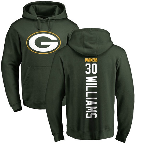 Men Green Bay Packers Green #30 Williams Jamaal Backer Nike NFL Pullover Hoodie Sweatshirts->nfl t-shirts->Sports Accessory